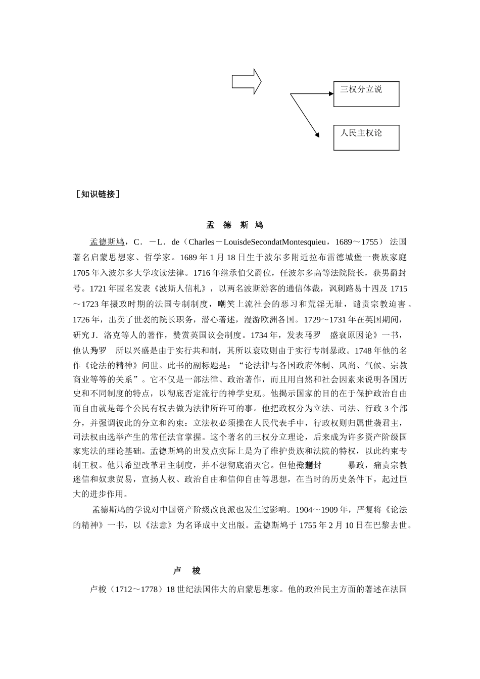 选修二第一单元从“朕即国家”到“主权在民”教案(岳麓版)_第2页