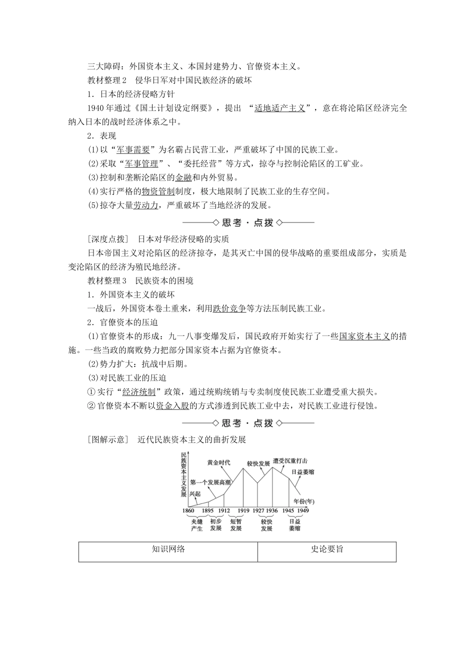 高中历史 第二单元 工业文明的崛起和对中国的冲击 第11课 民国时期民族工业的曲折发展学案 岳麓版必修2-岳麓版高中必修2历史学案_第2页