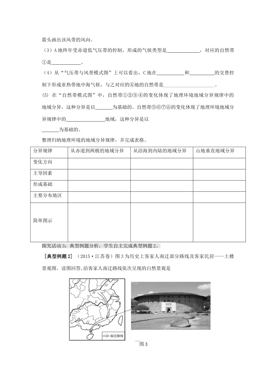 江苏省扬州市高考地理二轮专题复习 自然环境的整体性和差异性 第2课时 自然环境的差异性学案-人教版高三全册地理学案_第3页