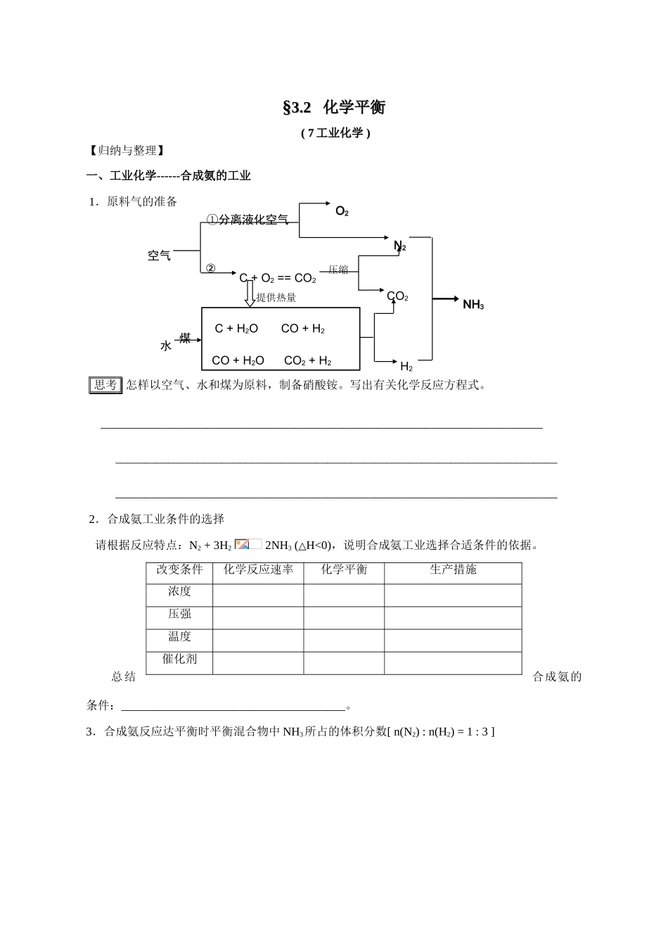 南京市08届高三化学一轮复习教学案“工业化学及化学反应进行的方向”_第1页
