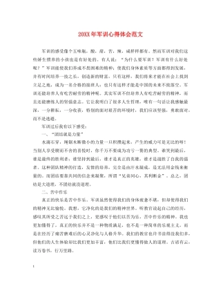20XX年军训心得体会范文 (000001)