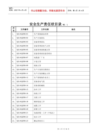 安全生产责任状培训资料