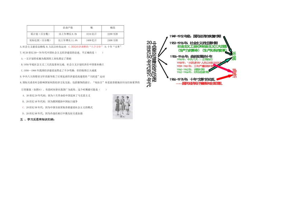 高中历史 《中国社会主义经济建设的曲折发展》学案2 麓版必修2_第3页