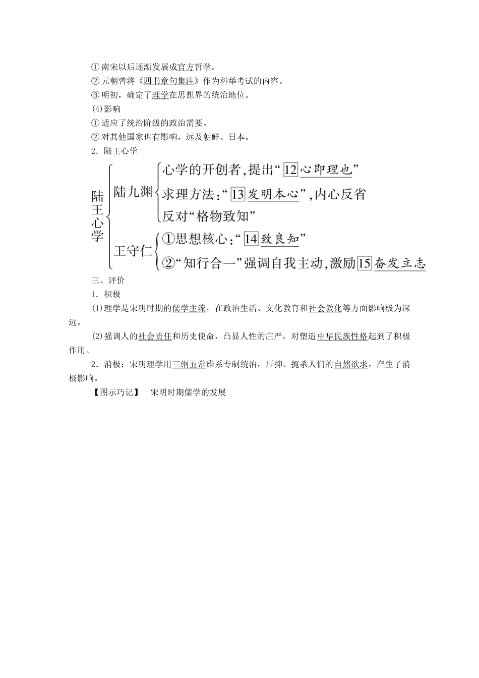 高中历史 第一单元 中国古代的思想与科技 第4课 宋明理学学案（含解析）岳麓版必修3-岳麓版高二必修3历史学案_第2页