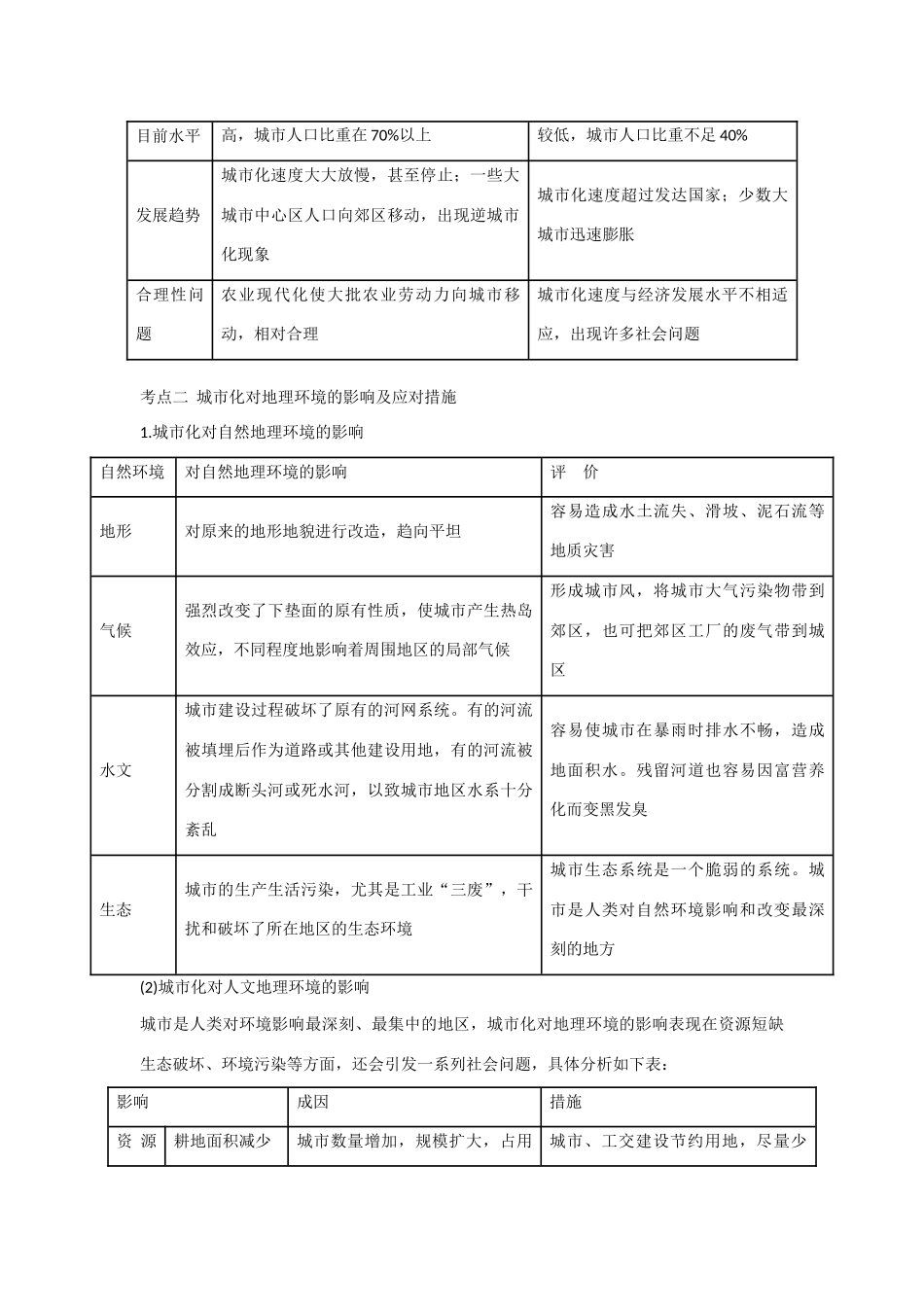 广东省惠州市惠东县安墩中学高中地理 第二章 1.3 城市化学案 新人教版必修2_第3页