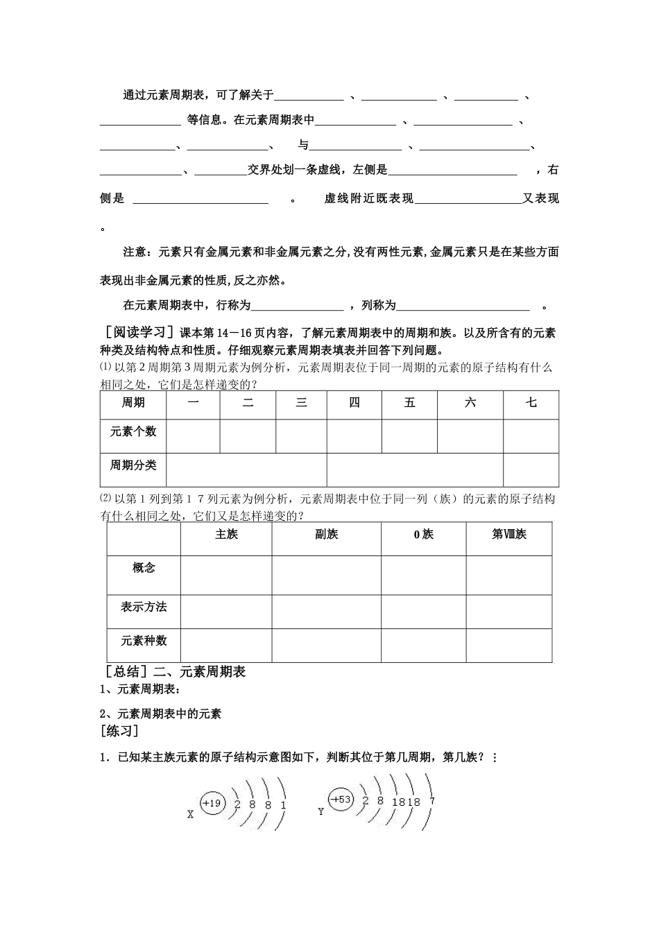 高中化学《元素周期律和元素周期表》学案7 鲁科版必修2_第3页