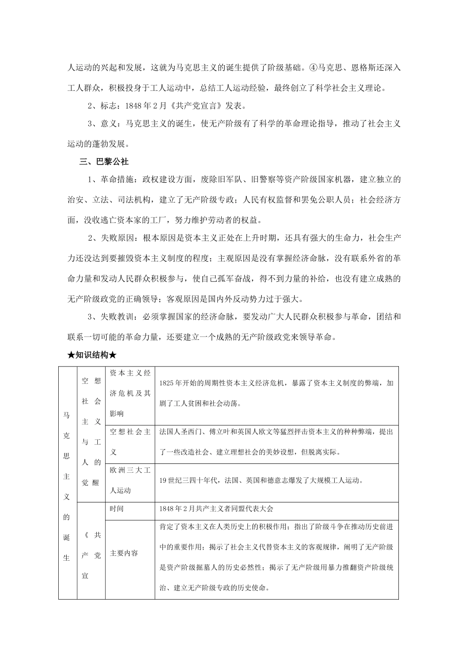 高中历史：5.18《马克思主义的诞生》学案（新人教版必修1）_第3页