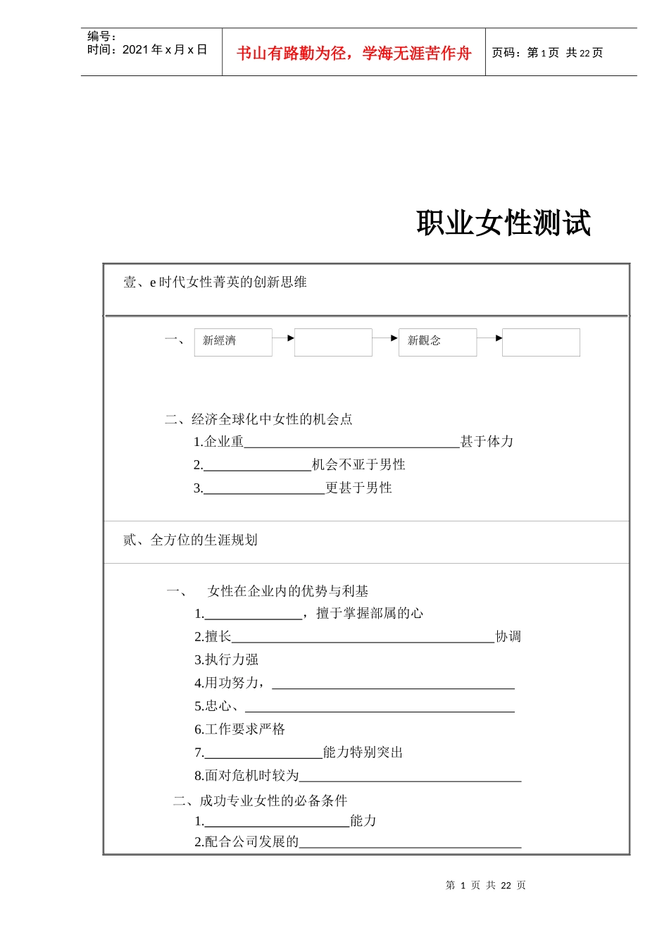 职业女性测试_第1页
