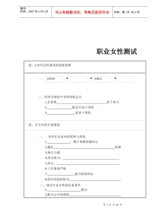 职业女性测试