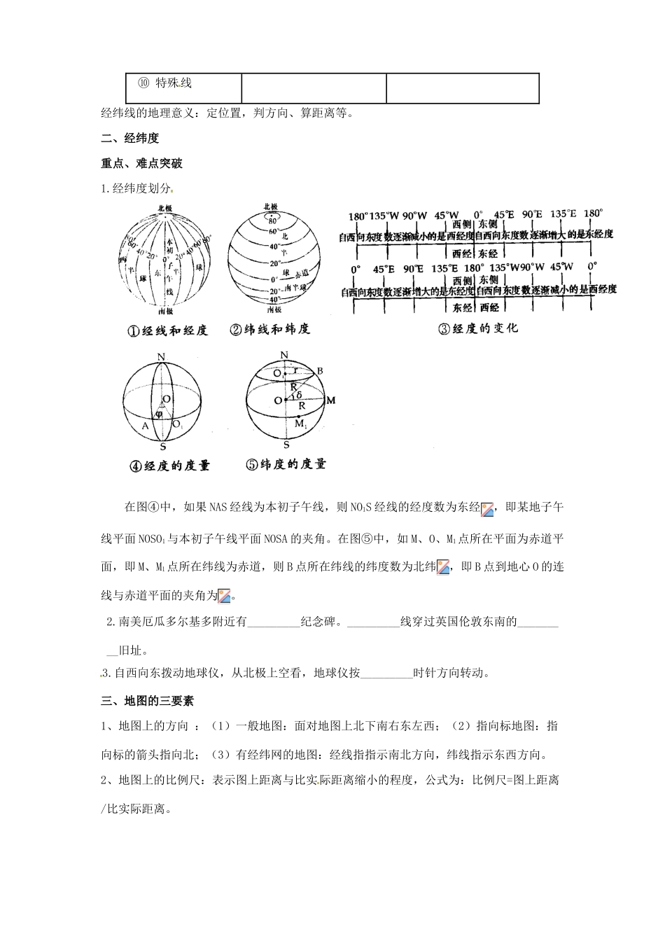 四川省宣汉县第二中学高一地理上学期 1.1 地球和地球仪导学案1_第2页