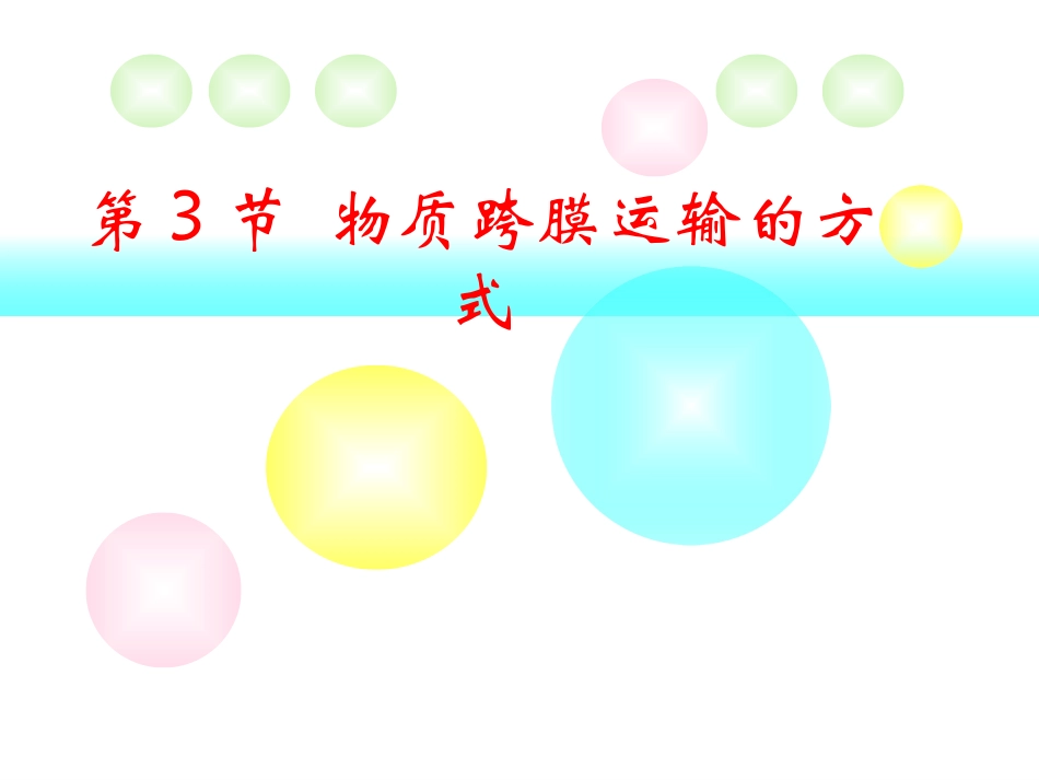 物质跨膜运输方式（讲课用）_第1页