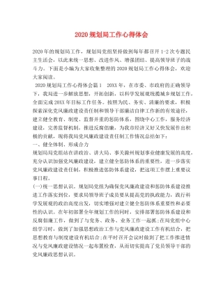 2024规划局工作心得体会 