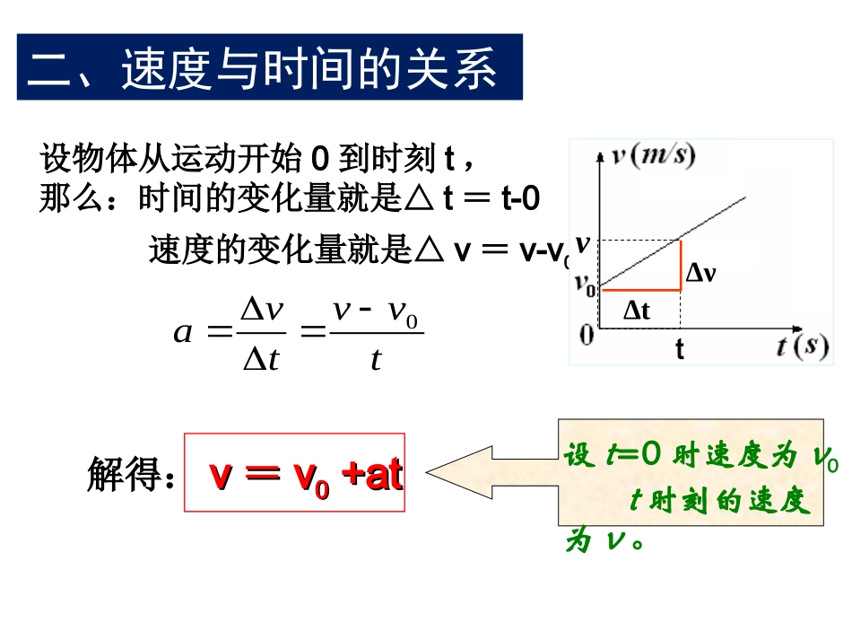精心制作之高一物理必修一22《匀变速直线运动的速度与时间的关系》WHL_第3页