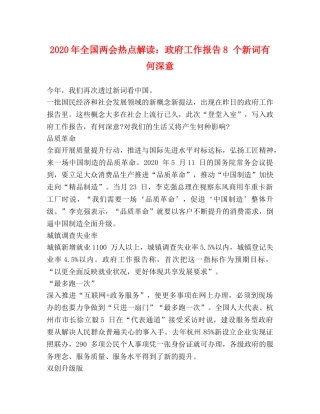 2024年全国两会热点解读：政府工作报告8 个新词有何深意 