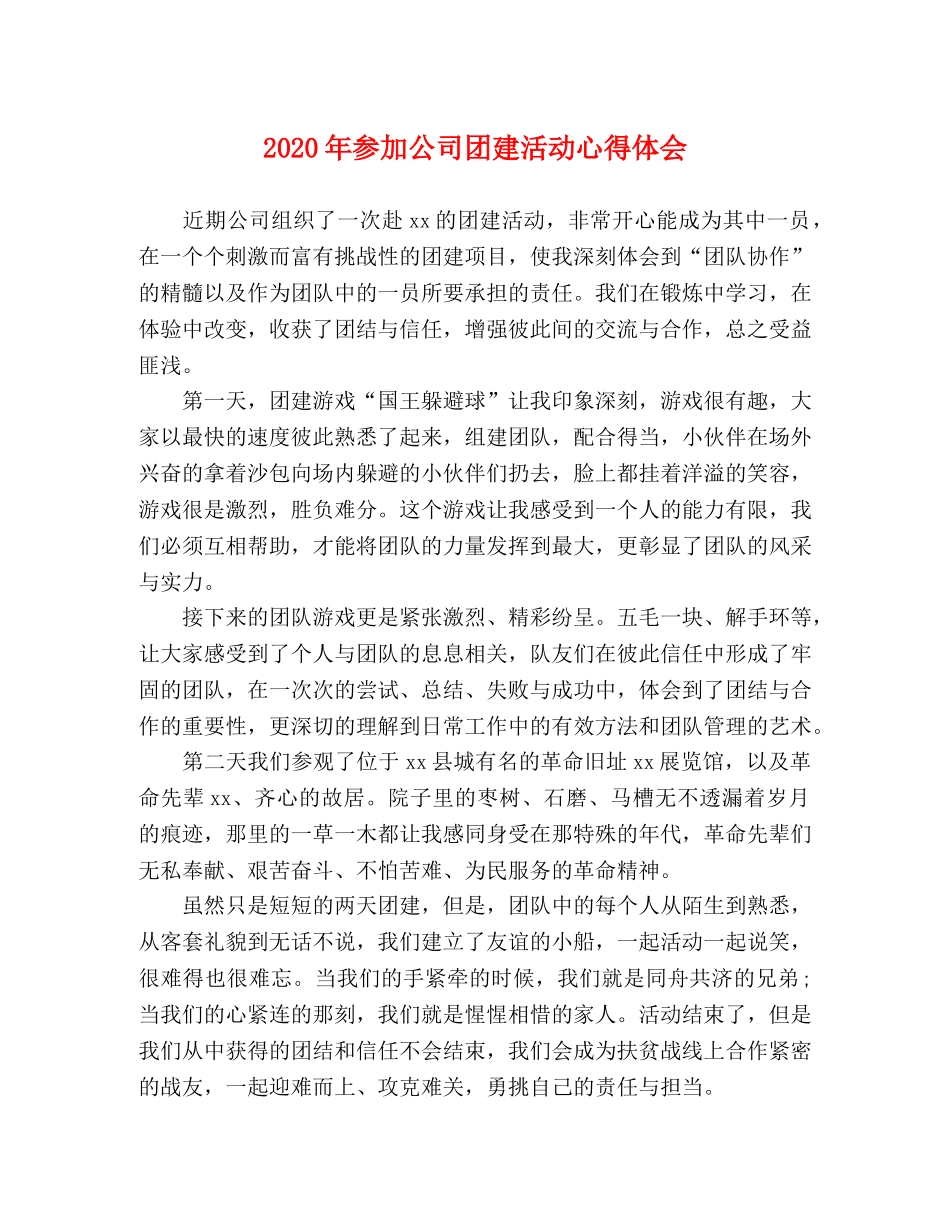 2024年参加公司团建活动心得体会 _第1页