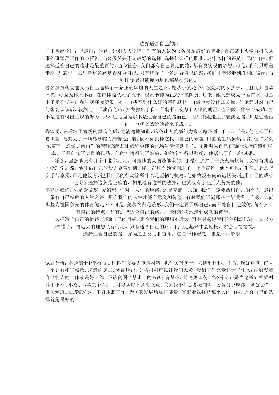 选择适合自己的路_第1页