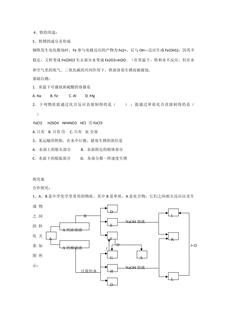 广东省惠州市惠阳市第一中学高三化学一轮复习 铁 _第2页