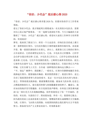 “你好，少代会”观后感心得2024 