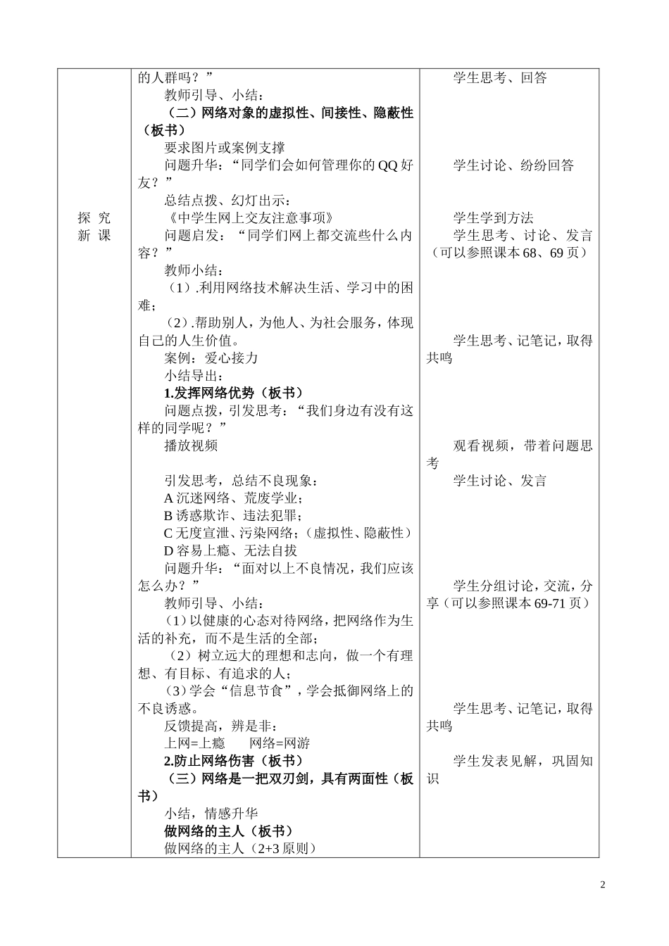网络上的人际交往教学设计_第2页