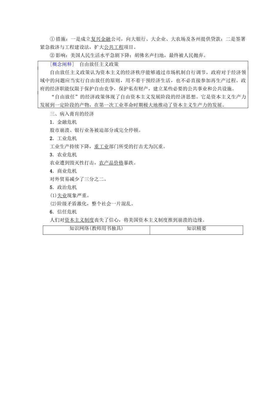 高中历史 专题6 罗斯福新政与当代资本主义 一 “自由放任”的美国学案 人民版必修2-人民版高一必修2历史学案_第2页