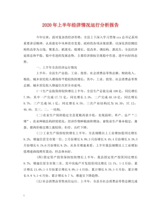 2024年上半年经济情况运行分析报告 