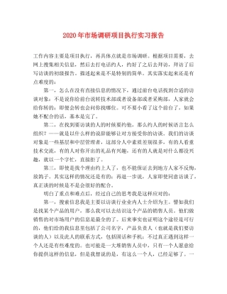 2024年市场调研项目执行实习报告 