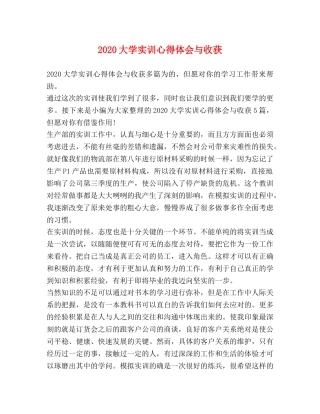 2024大学实训心得体会与收获 