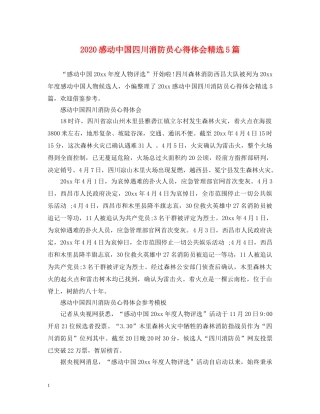 2024感动中国四川消防员心得体会精选5篇 