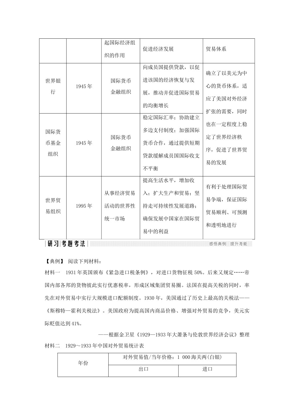 高中历史 专题八 当今世界经济的全球化趋势专题提升学案 人民版必修2-人民版高一必修2历史学案_第3页