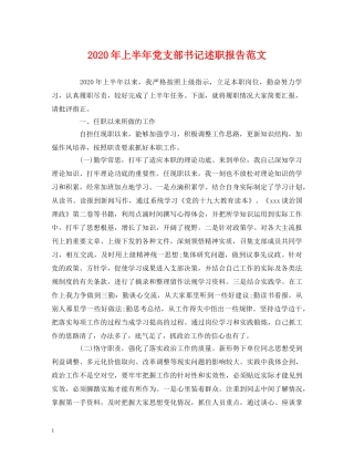 2024年上半年党支部书记述职报告范文 