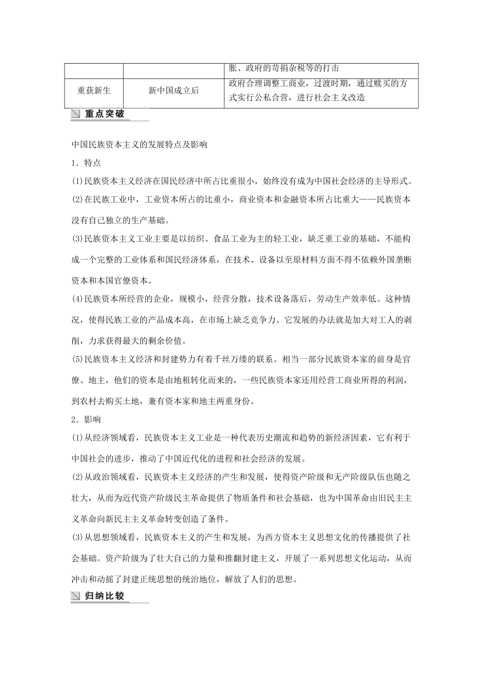 高中历史 专题二 近代中国资本主义的曲折发展学案 人民版必修2-人民版高一必修2历史学案_第2页