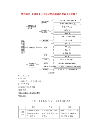 高中历史 第四单元 中国社会主义建设发展道路的探索分层突破学案 岳麓版必修2-岳麓版高中必修2历史学案