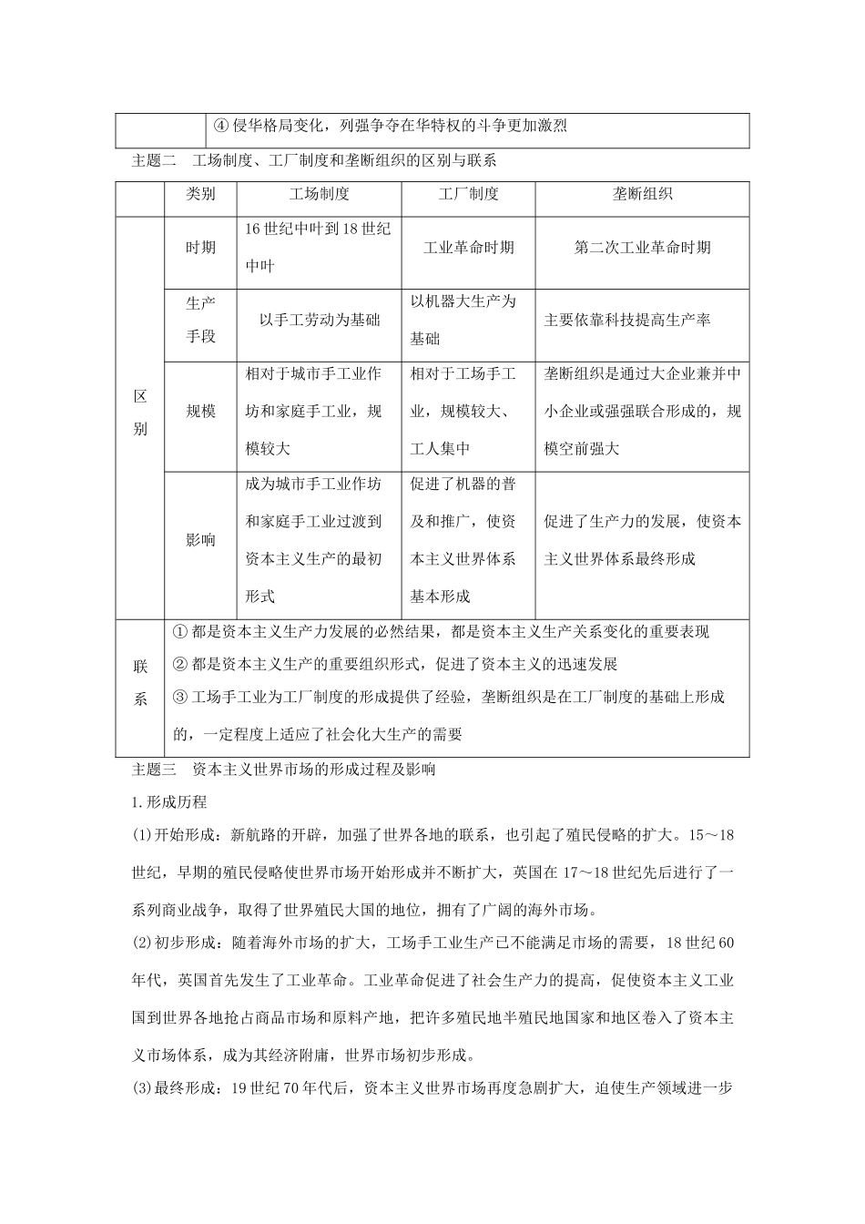 高中历史 专题五 走向世界的资本主义市场专题提升学案 人民版必修2-人民版高一必修2历史学案_第2页