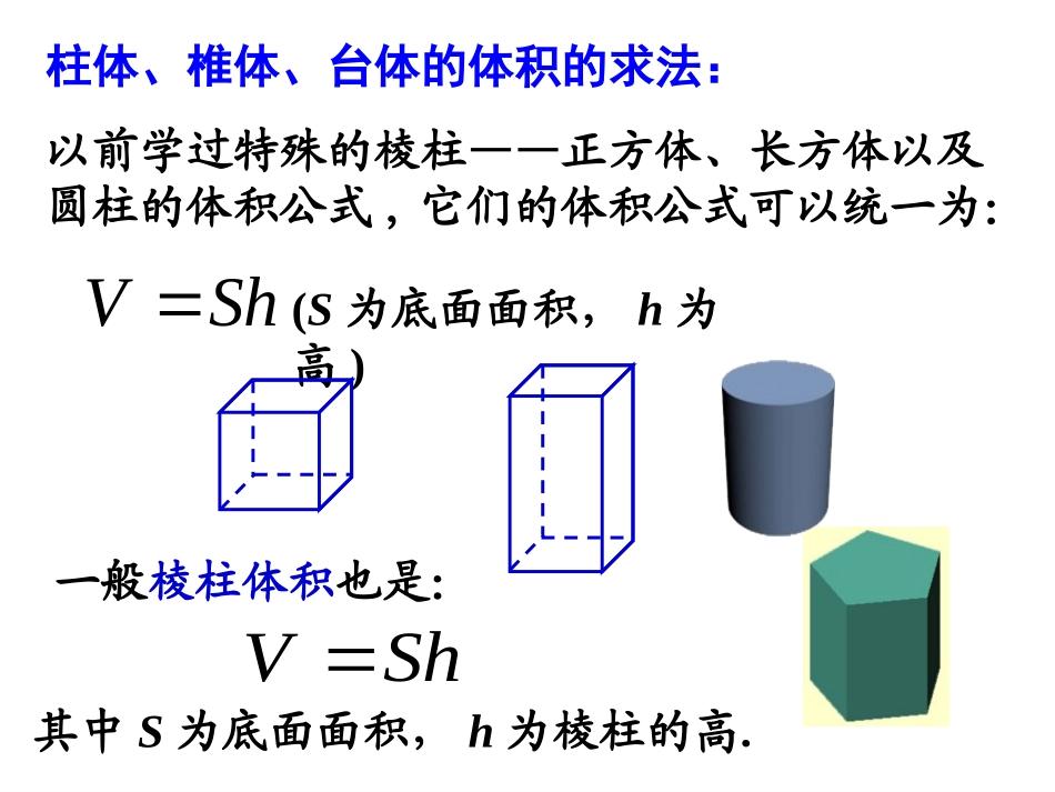 柱体椎体台体表面积与体积_第3页