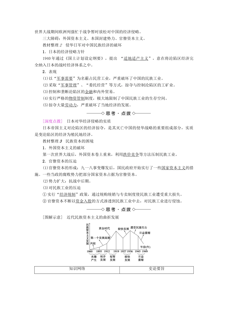 高中历史 第2单元 工业文明的崛起和对中国的冲击 第11课 民国时期民族工业的曲折发展学案 岳麓版必修2-岳麓版高一必修2历史学案_第2页