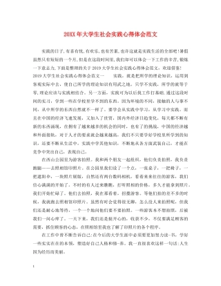 20XX年大学生社会实践心得体会范文 (000001)