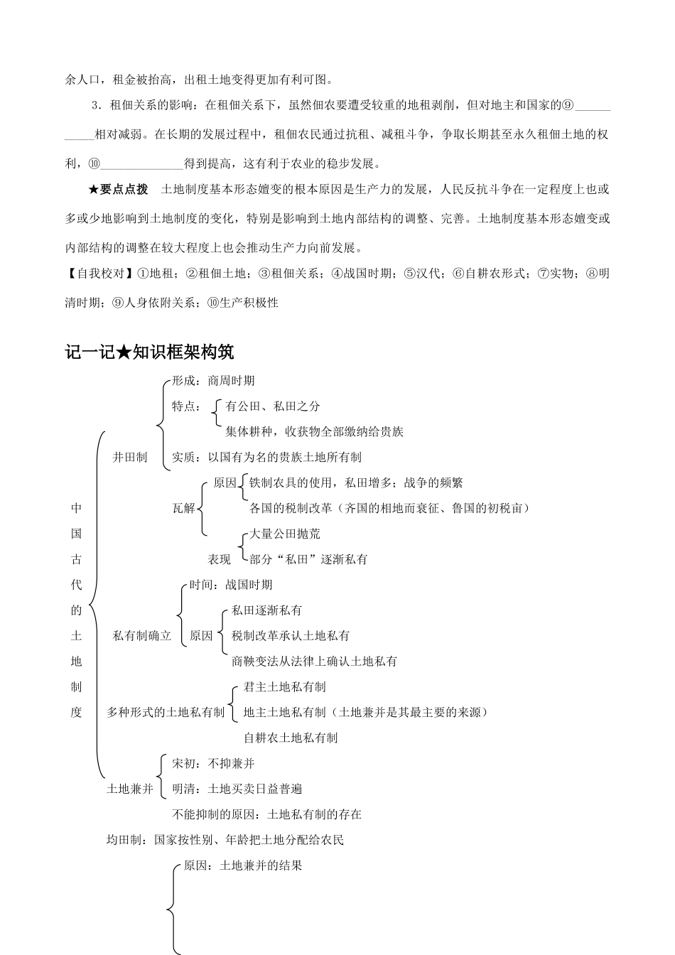 高中历史 12《中国古代的土地制度》精品学案 岳麓版必修2_第3页