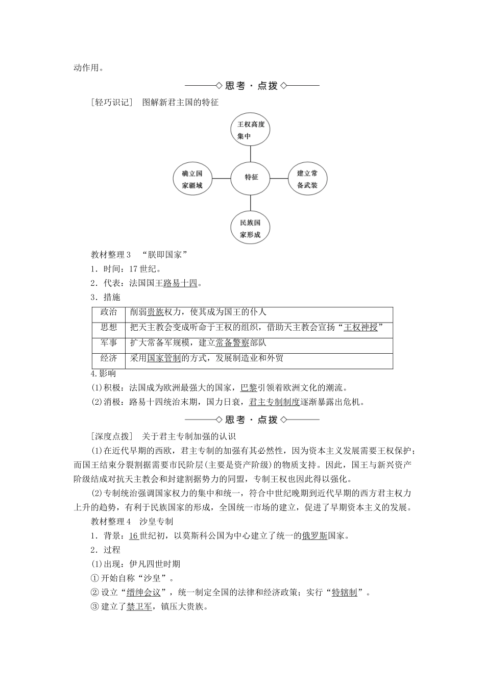 高中历史 第1单元 从“朕即国家”到“主权在民”第1课 欧洲的君主专制学案 岳麓版选修2-岳麓版高二选修2历史学案_第2页