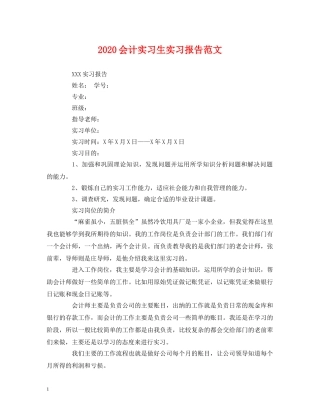 2024会计实习生实习报告范文 