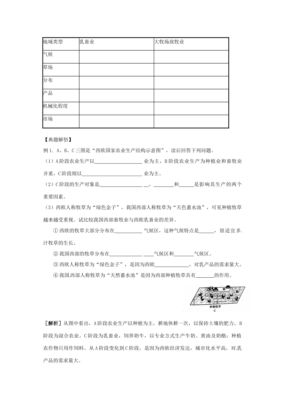 四川省射洪县高一地理《3.3以畜牧业为主的农业地域类型》学案 新人教版必修2_第3页
