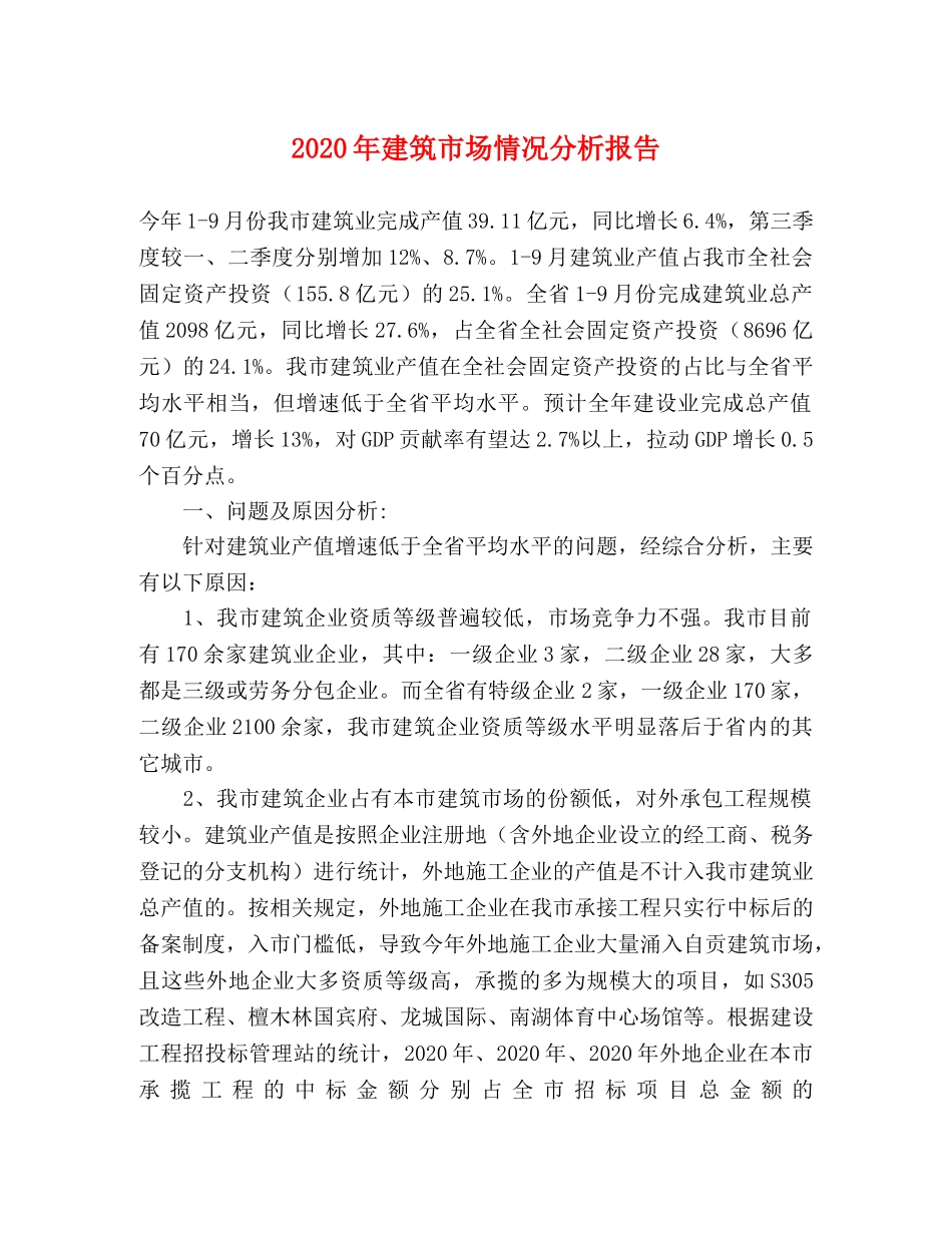 2024年建筑市场情况分析报告 _第1页
