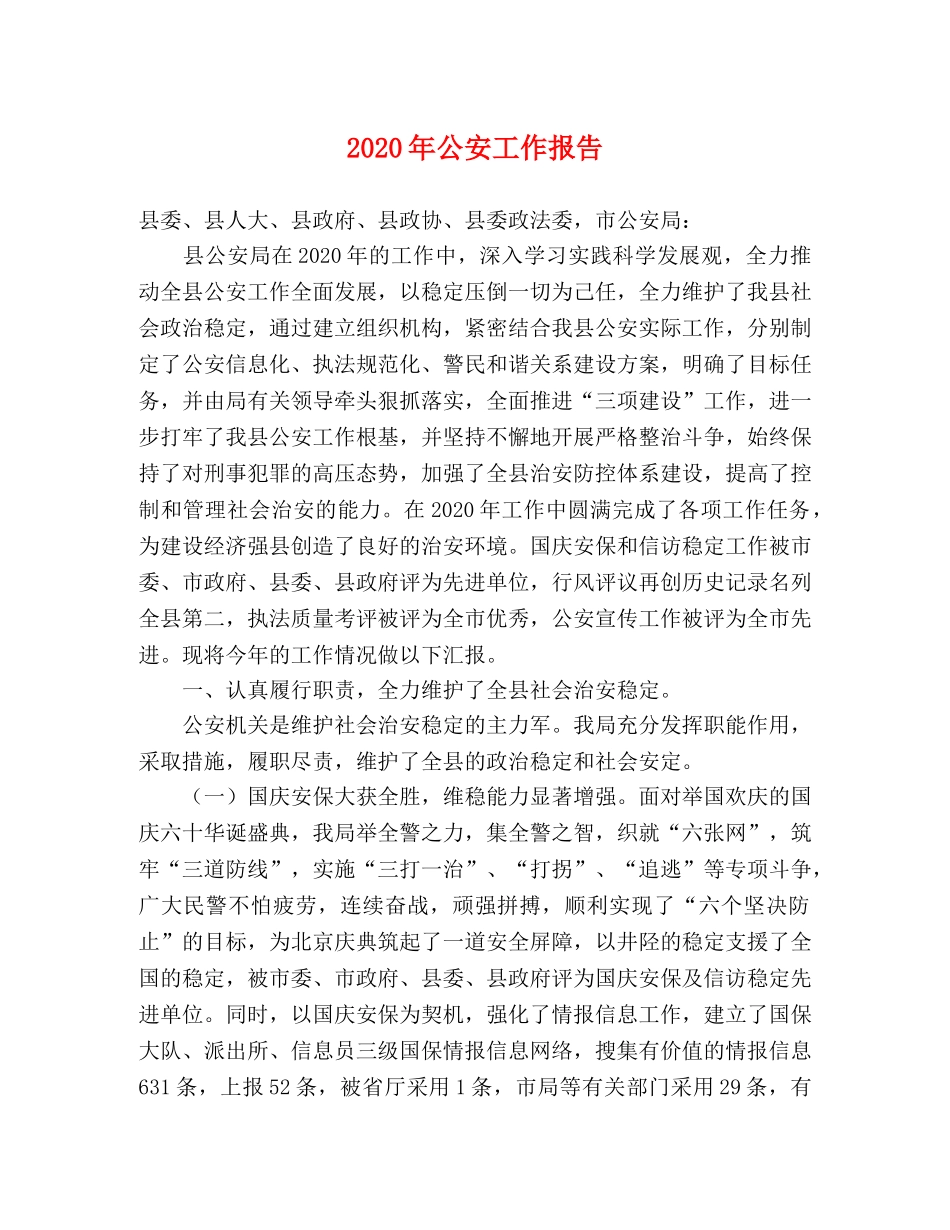 2024年公安工作报告 _第1页