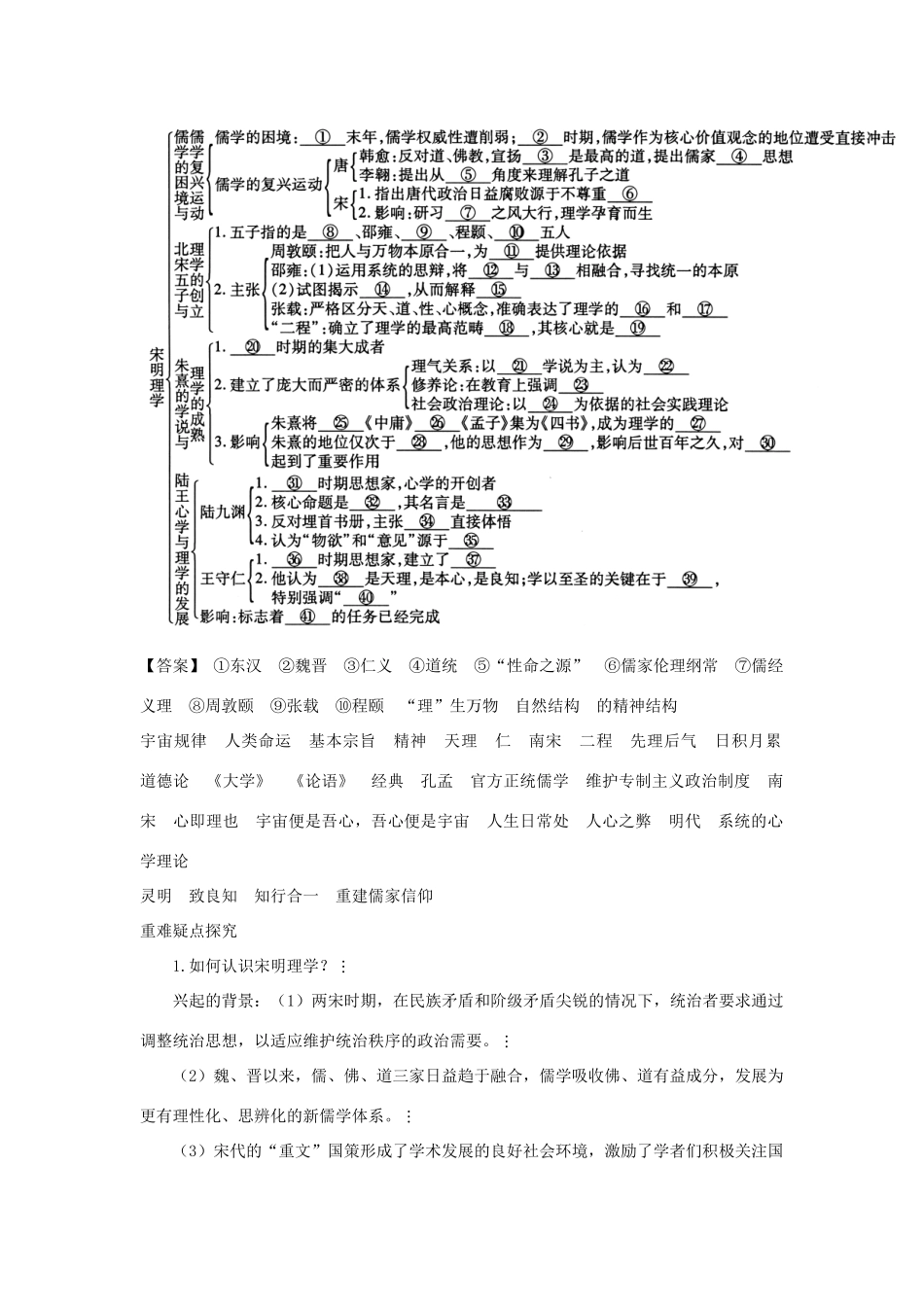 高中历史 专题1 第3课 宋明理学导学案 人民版必修3_第2页