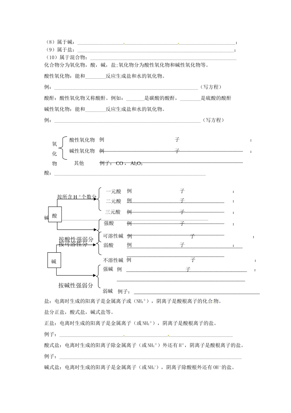 海南省海口市第十四中学高中化学 化学物质及其变化导学案 新人教版必修1_第3页