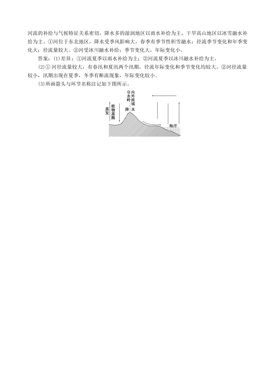 浙江省安吉县振民中学高三地理 水循环和河流的补给与径流量的分析学案_第3页