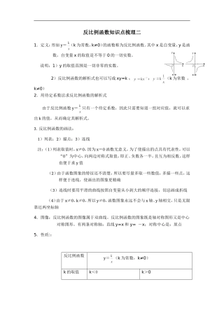 反比例函数知识点梳理二