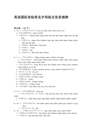 英语国际音标常见字母组合发音规律(1)