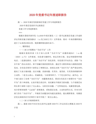 2024年党委书记年度述职报告 