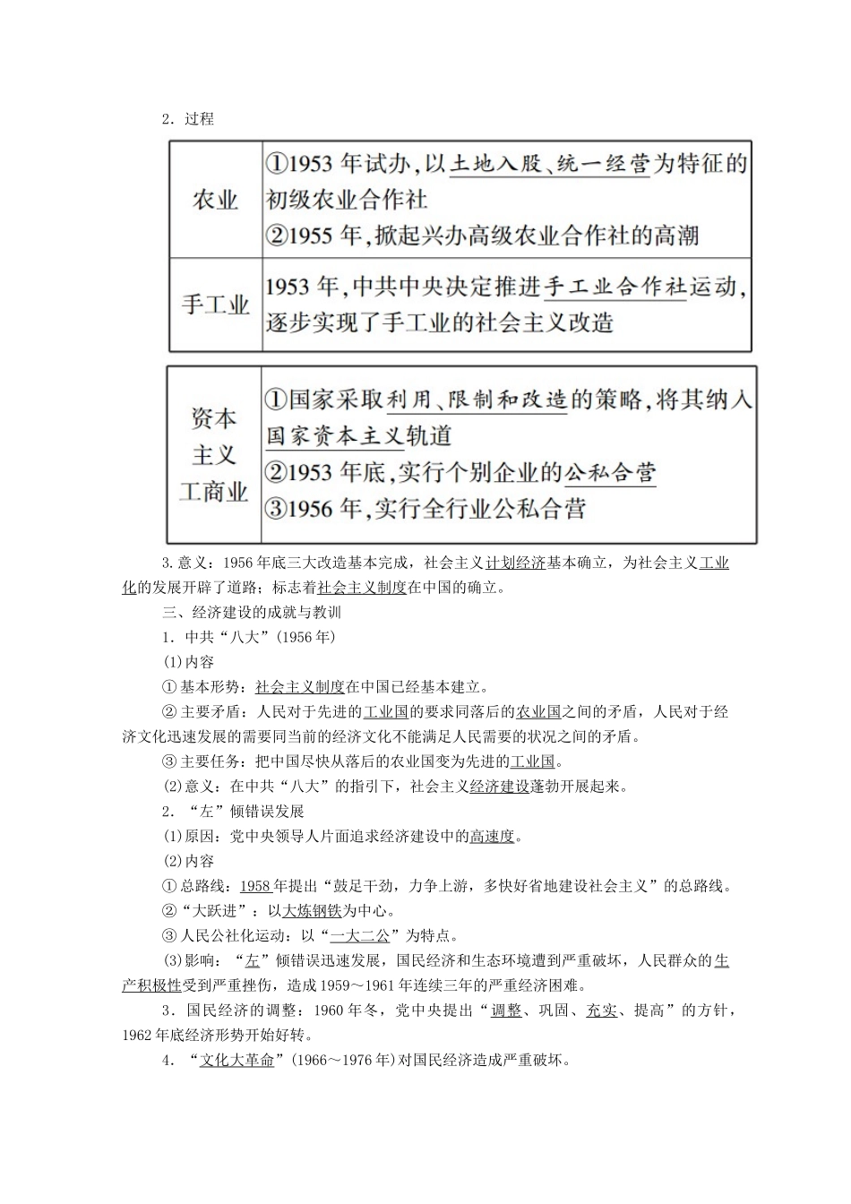 高中历史 第四单元 中国社会主义建设发展道路的探索 第18课 中国社会主义经济建设的曲折发展学案（含解析）岳麓版必修2-岳麓版高一必修2历史学案_第2页