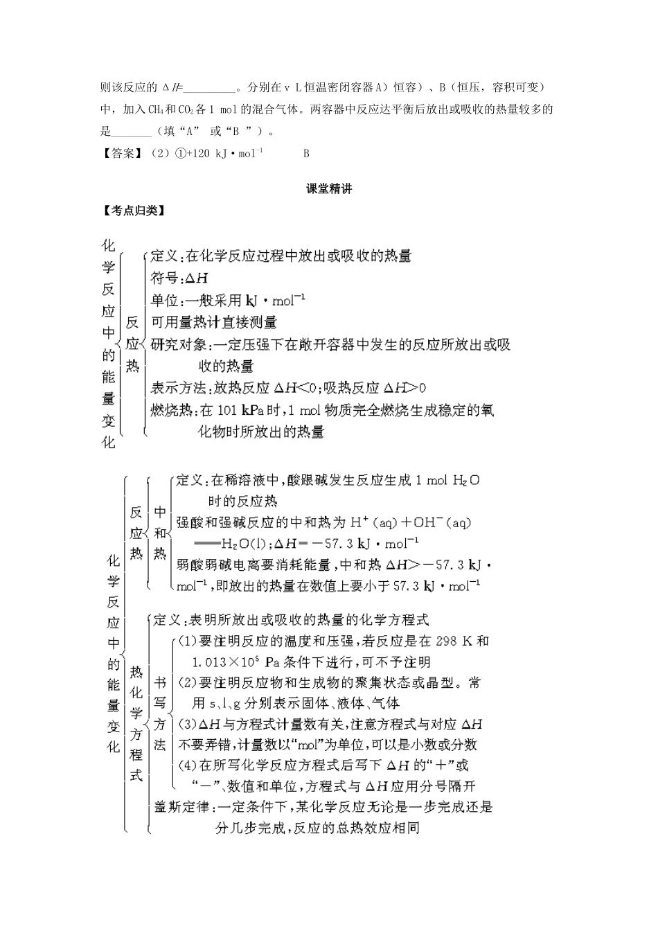 湖南省永州市高考化学二轮复习 课时15 化学反应中的能量变化学案-人教版高三全册化学学案_第3页